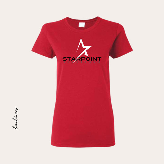 SP26 Printed Ladies Red Heavy Cotton Tee