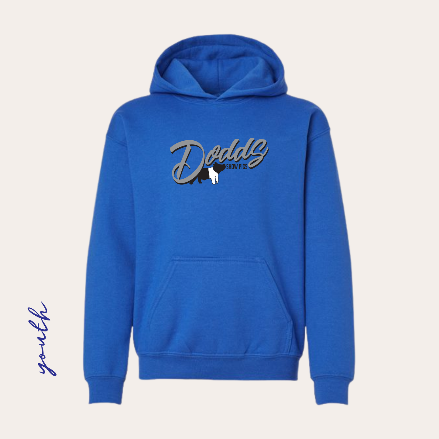 YOUTH Dodds Printed Royal Blue Hoodie