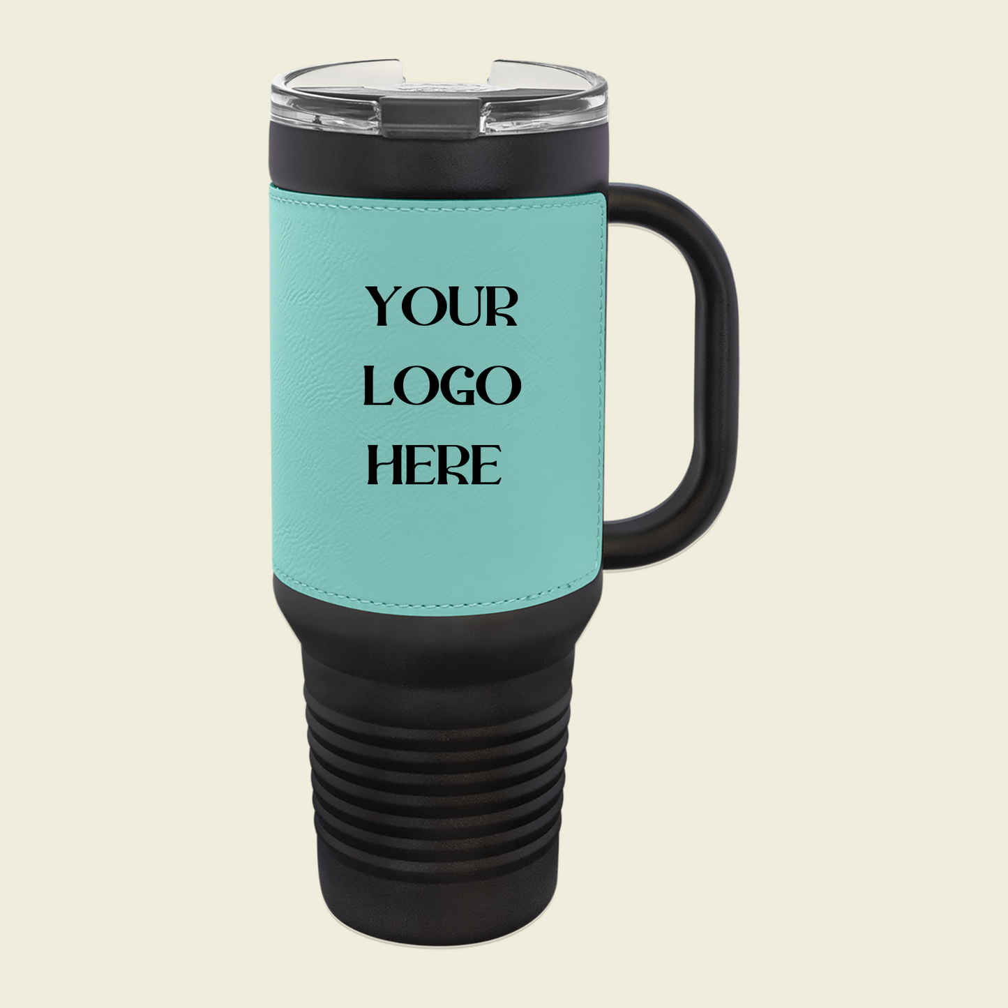 Black 40oz Tumbler with Leatherette