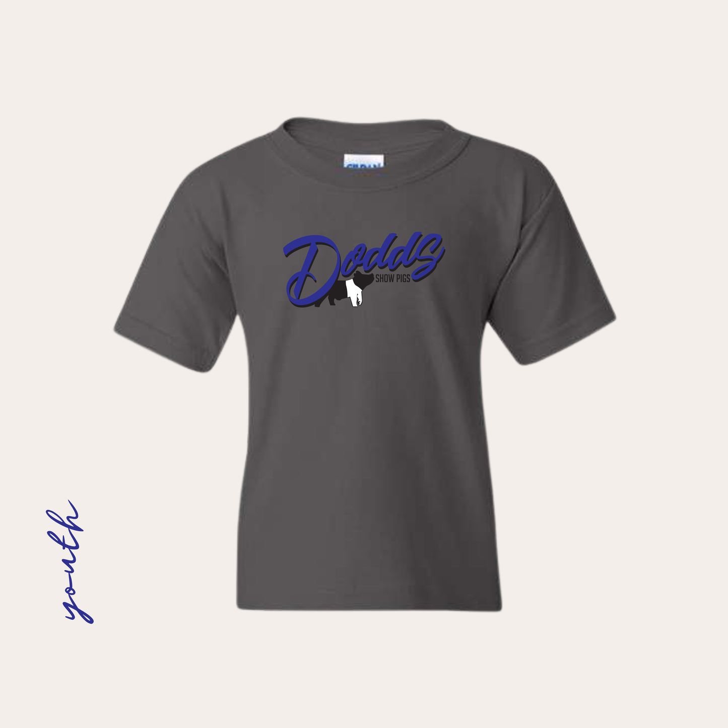 YOUTH Dodds Printed Charcoal Heavy Cotton Tee