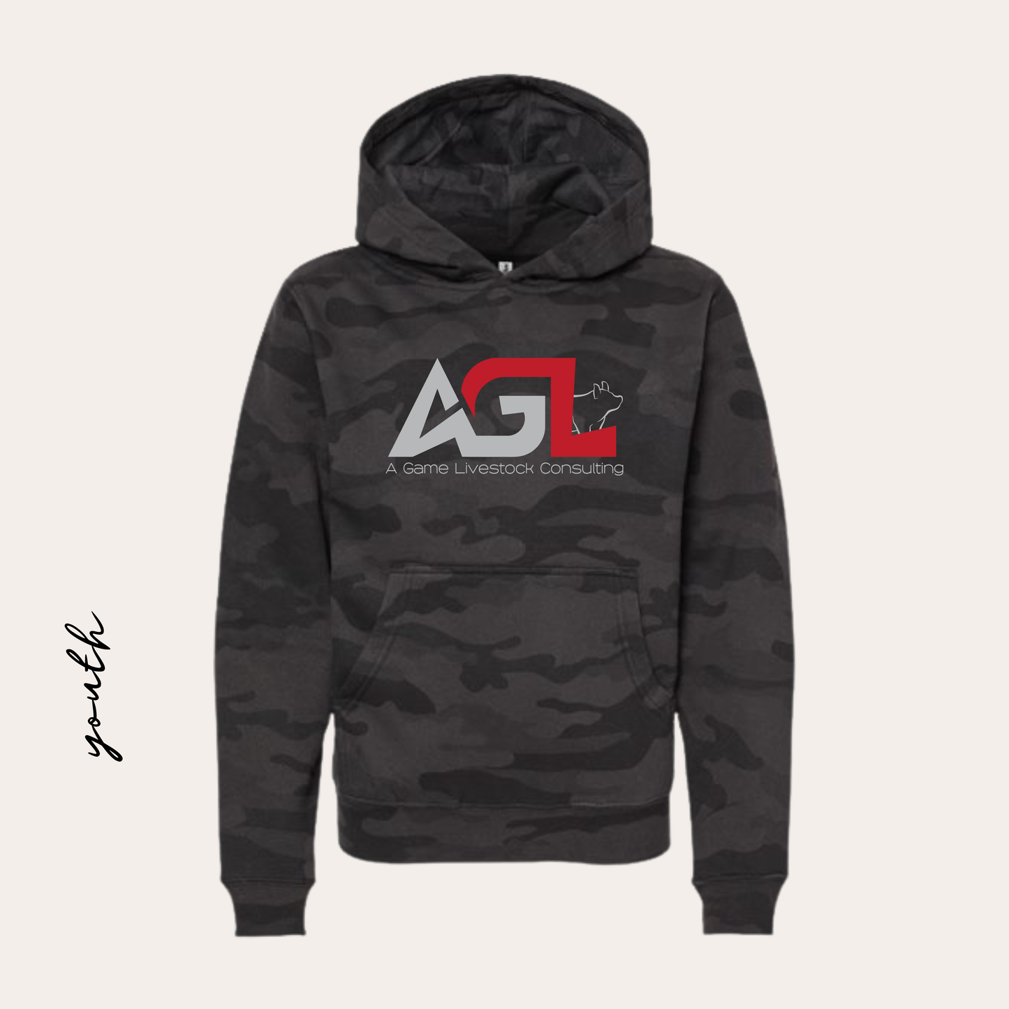 YOUTH AGL Printed Black Camo Hoodie