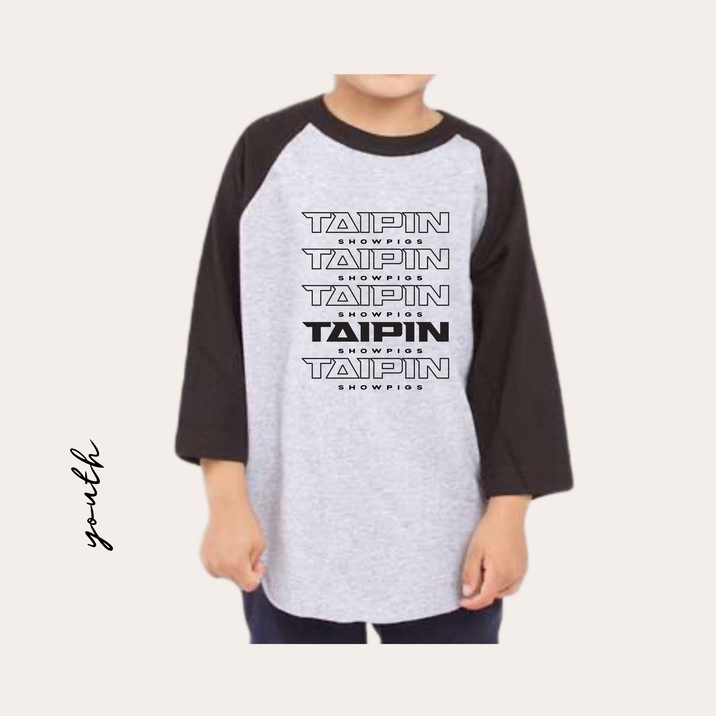 Taipin Printed 3/4 Sleeve Raglan Tee