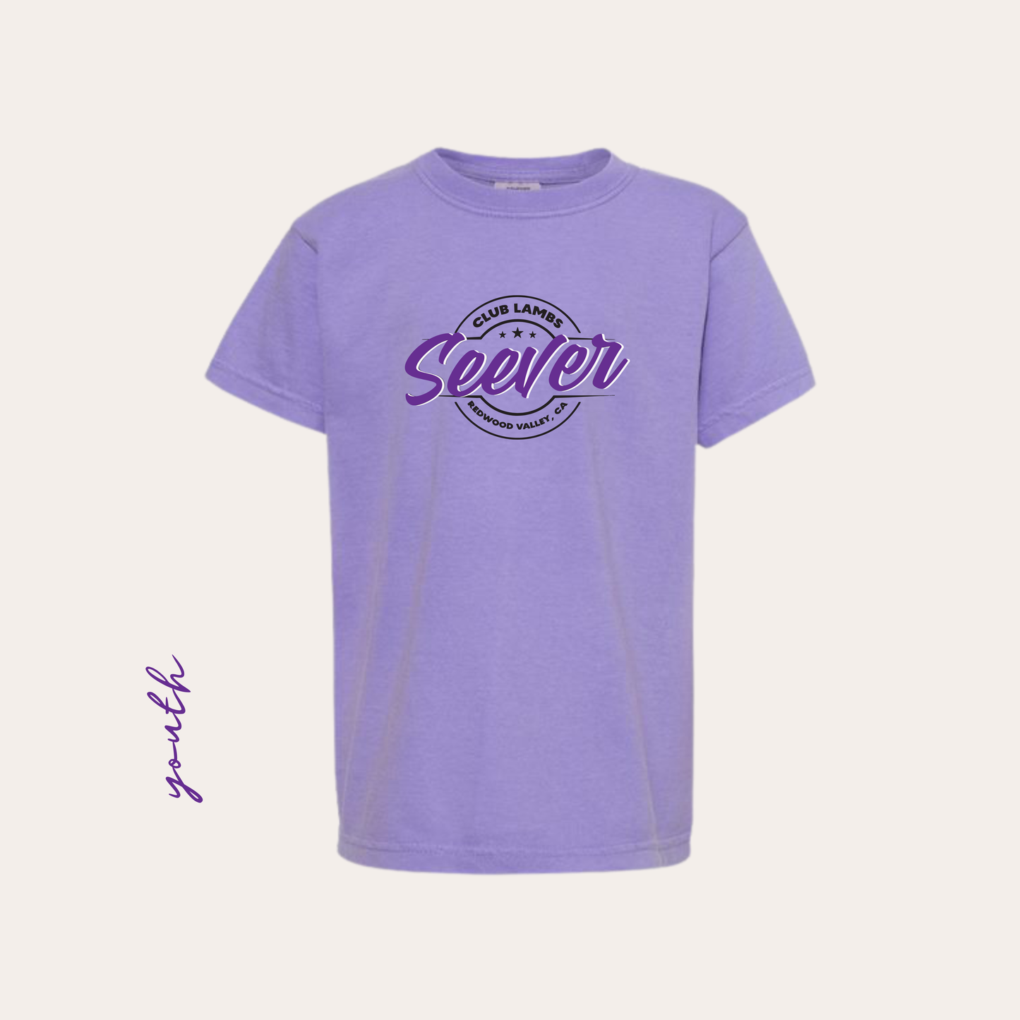 YOUTH Seever Comfort Colors Violet Printed Tee