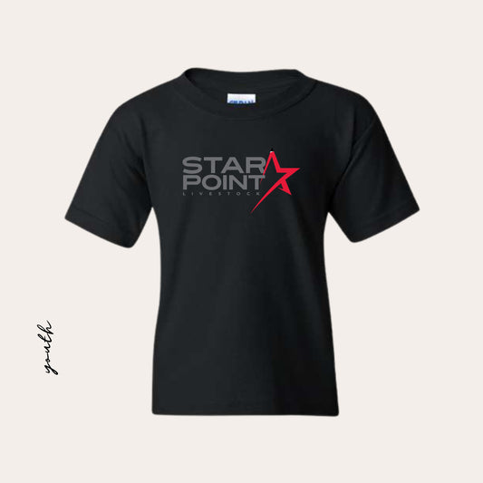 SP26 Youth Printed Black Heavy Cotton Tee