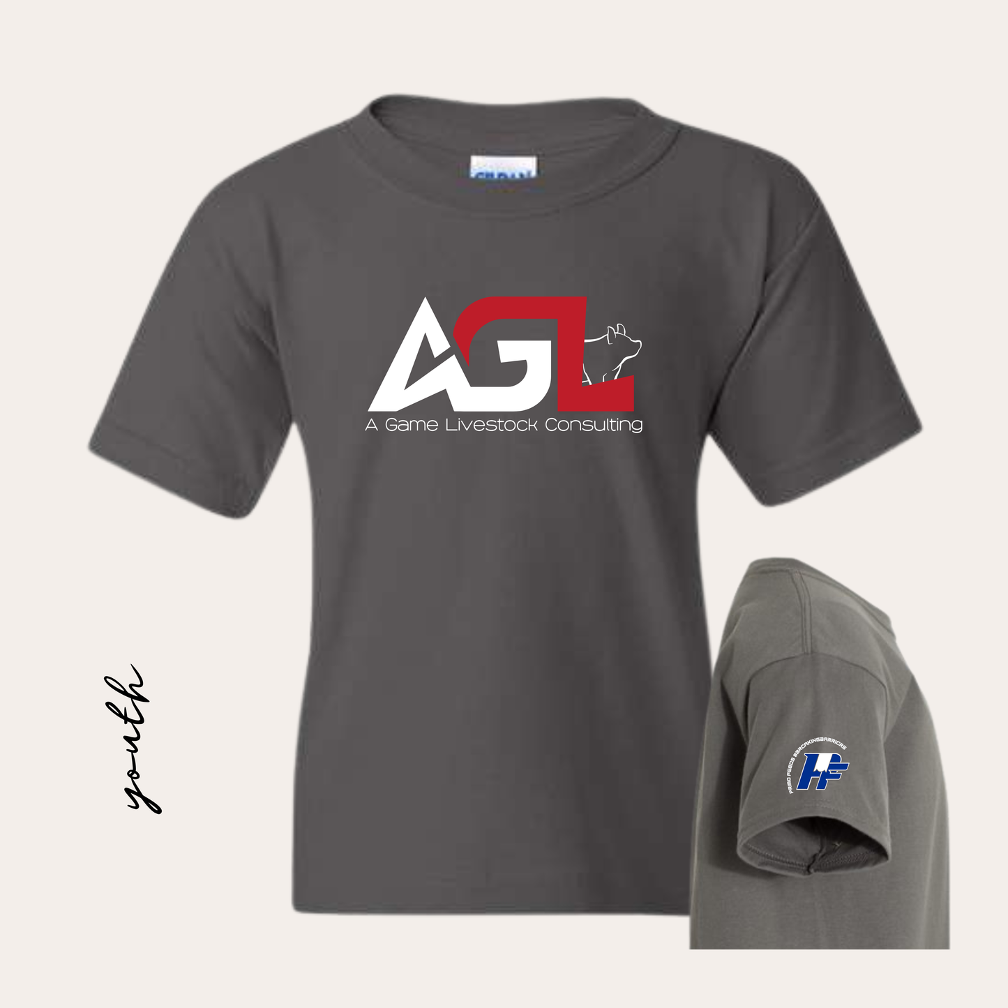 YOUTH AGL Printed Charcoal Softstyle Tee