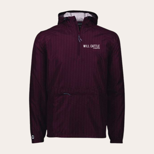 WCC Embroidered Maroon Patterned Windbreaker