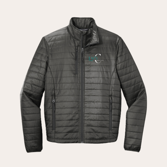 LCSL Unisex Embroidered Charcoal Puffer Jacket