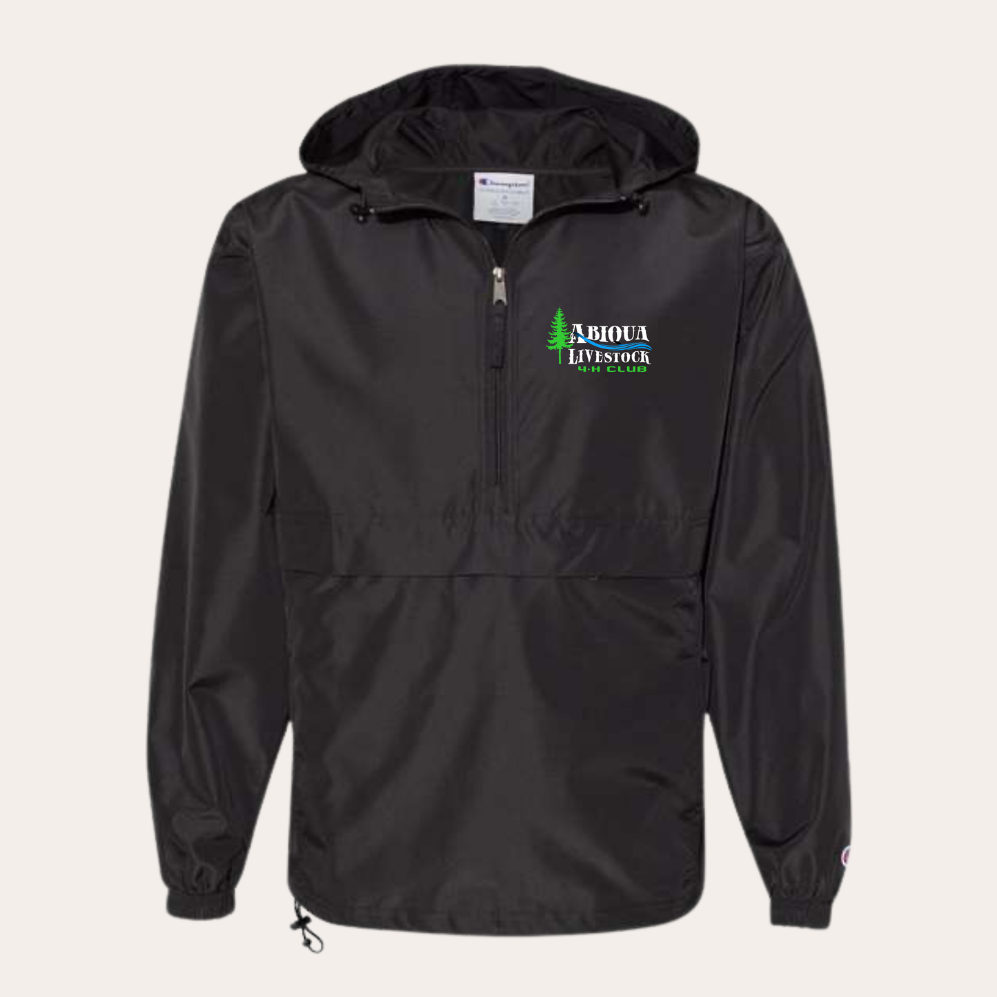 AL4H Printed Black Champion Windbreaker