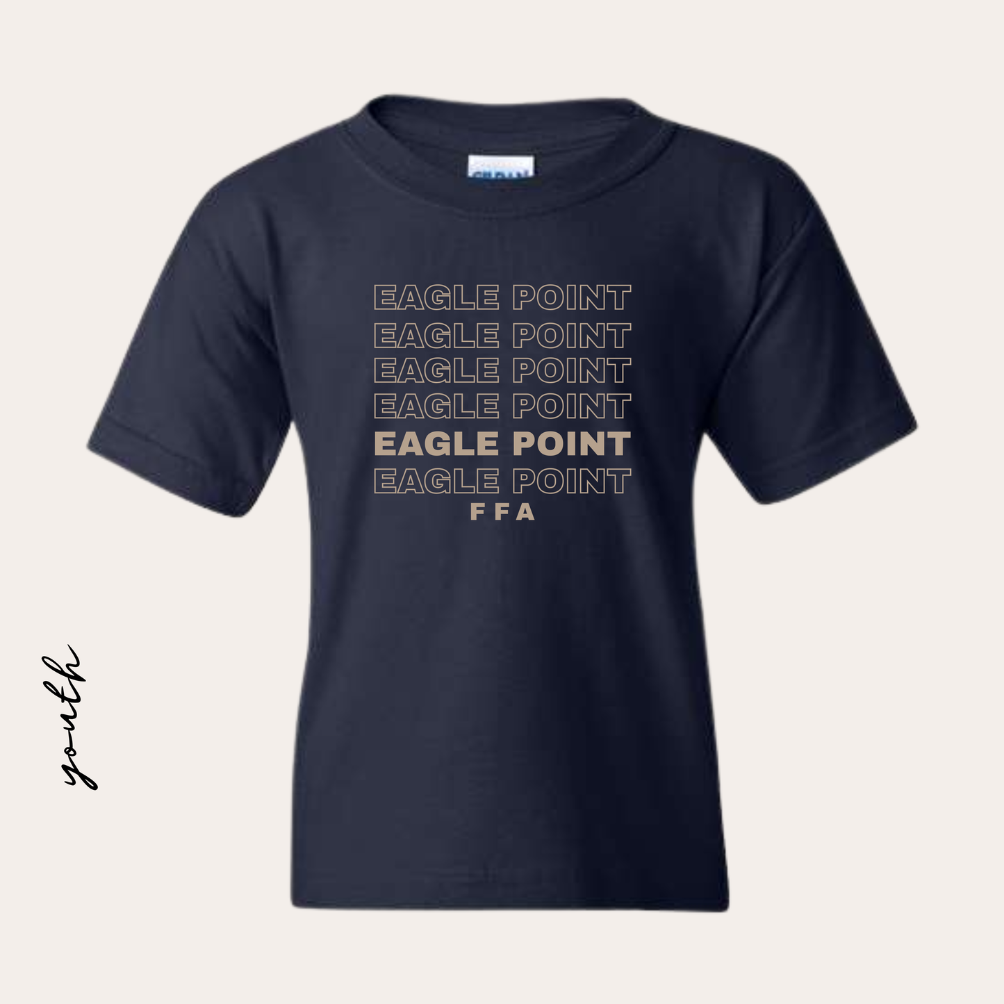 YOUTH EP Printed Navy Heavy Cotton Tee