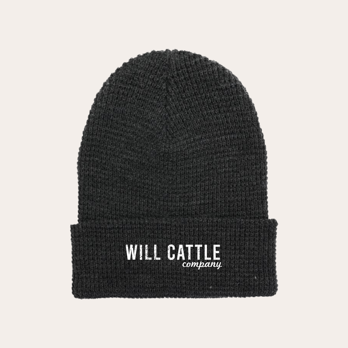 WCC Embroidered Charcoal Waffle Knit Beanie
