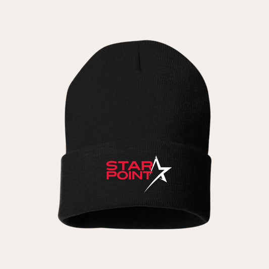SP26 Embroidered Black Beanie