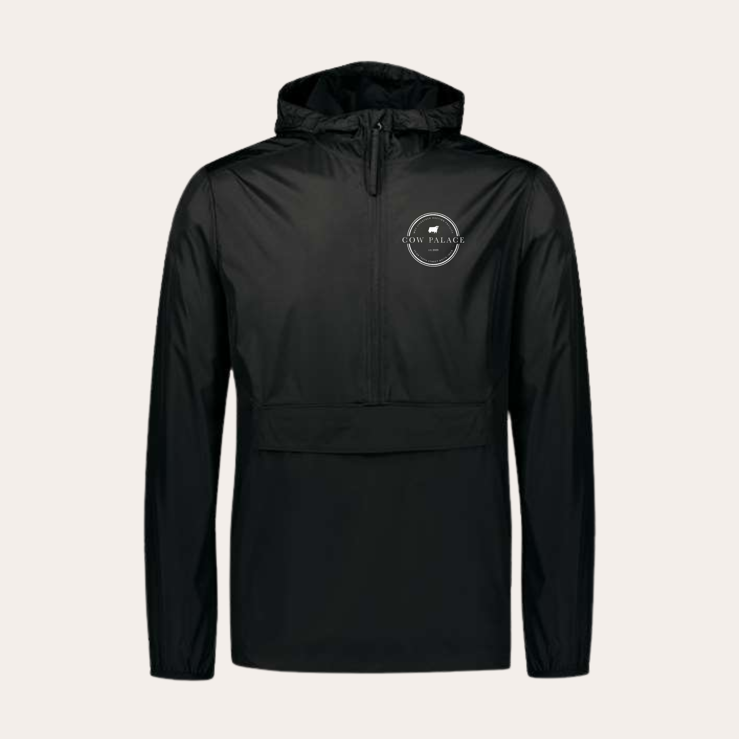 Cow Palace Embroidered Black Windbreaker