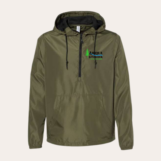 AL4H Printed Green ITC 1/4 zip Windbreaker