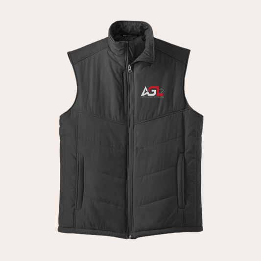 AGL Embroidered Black Puffy Vest