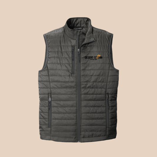 DS Embroidered Gray Puffer Vest