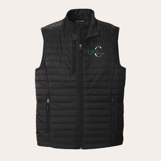 LCSL Embroidered Unisex Black Puffer Vest