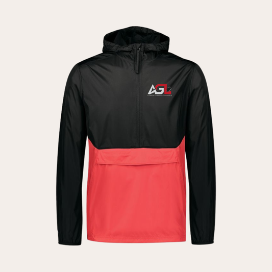 AGL Embroidered Black/Scarlet Holloway Windbreaker