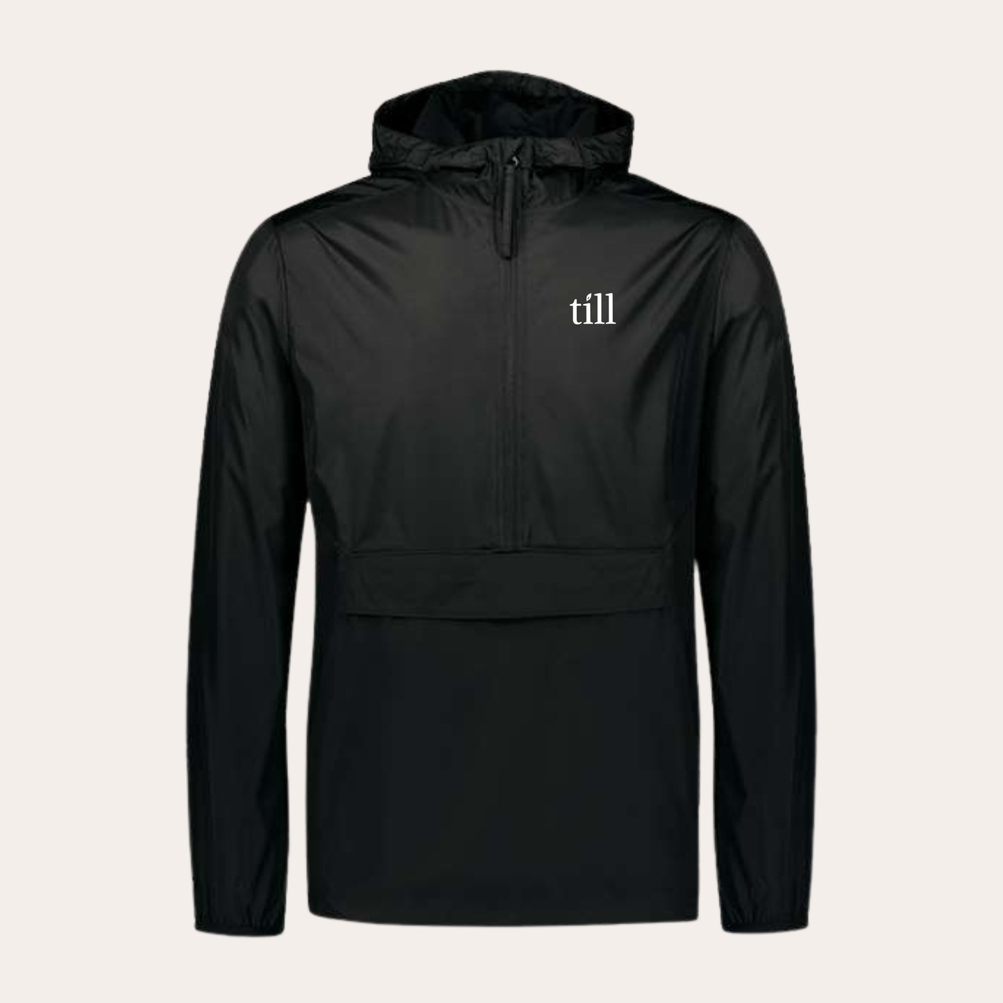 Till Embroidered Black Windbreaker