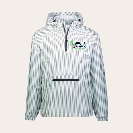 Abiqua 1/4 zip Patterned Windbreaker - White