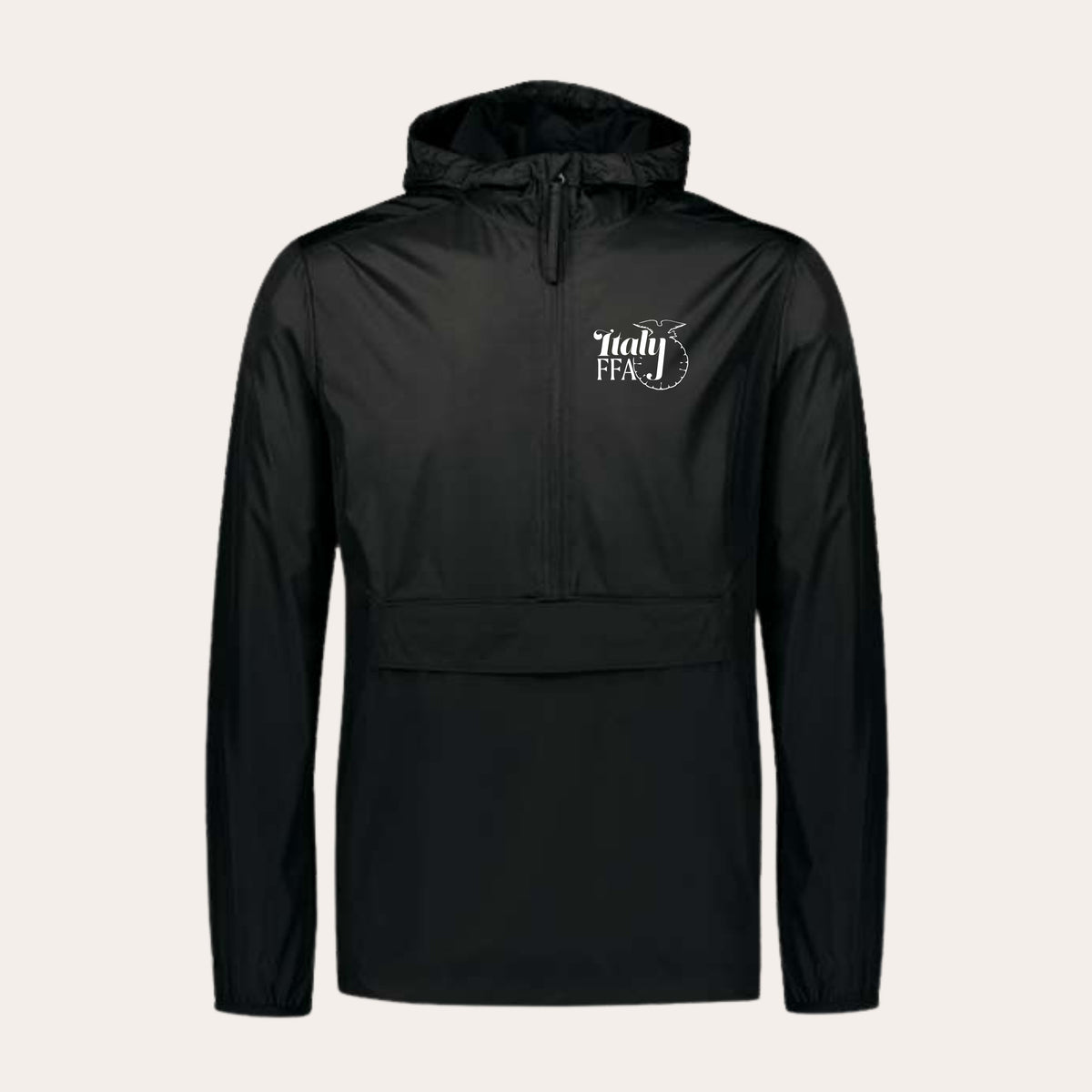 ITALY Embroidered Black Holloway Windbreaker