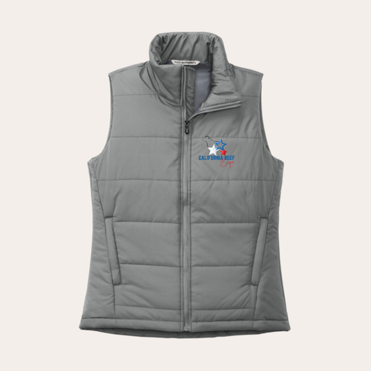 CBE Embroidered PA Ladies  Shadow Gray Puffer Vest