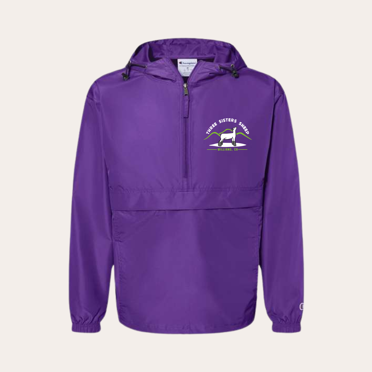 Three Sister Embroidered Purple Windbreaker