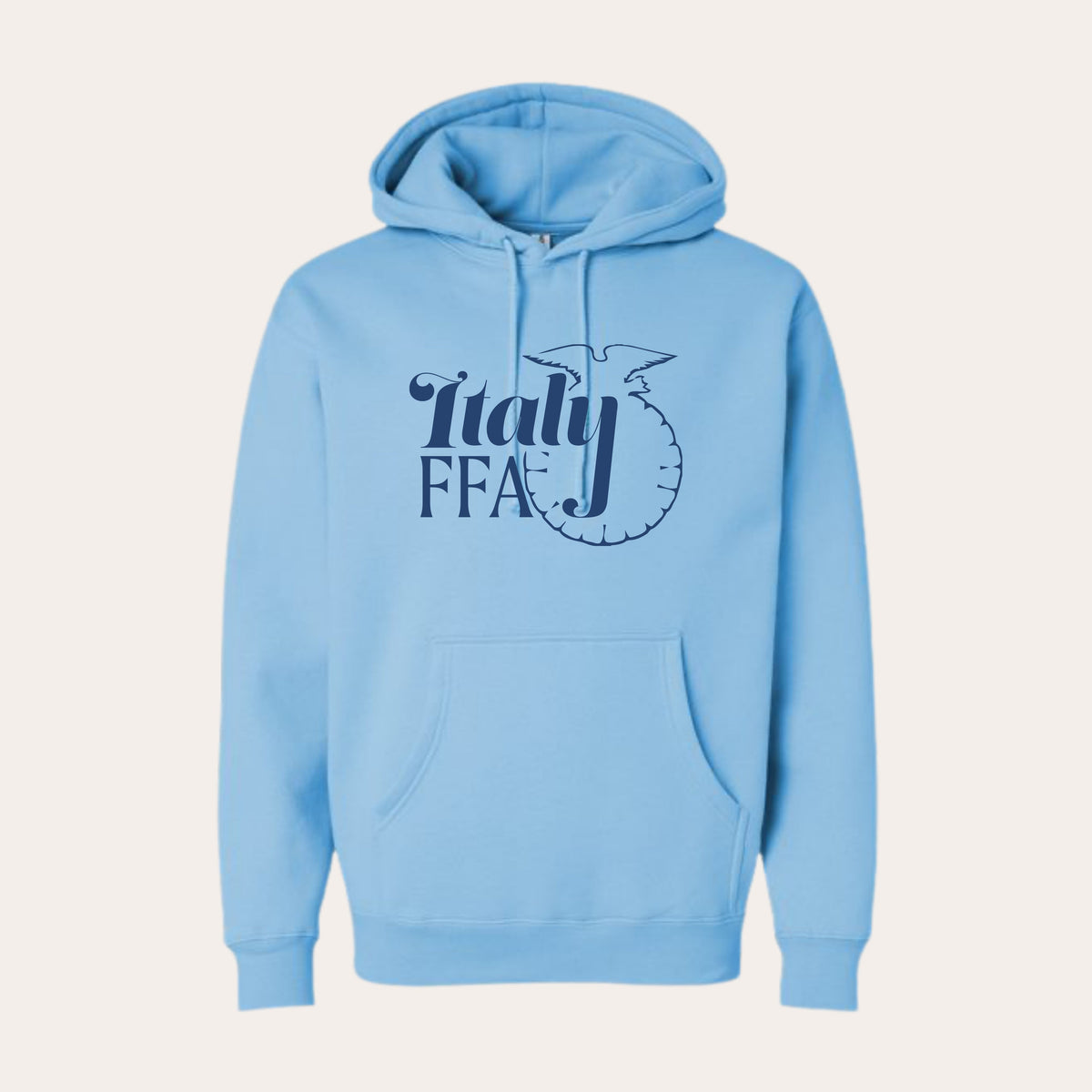 ITALY Printed Middleweight Blue Aqua Hoodie