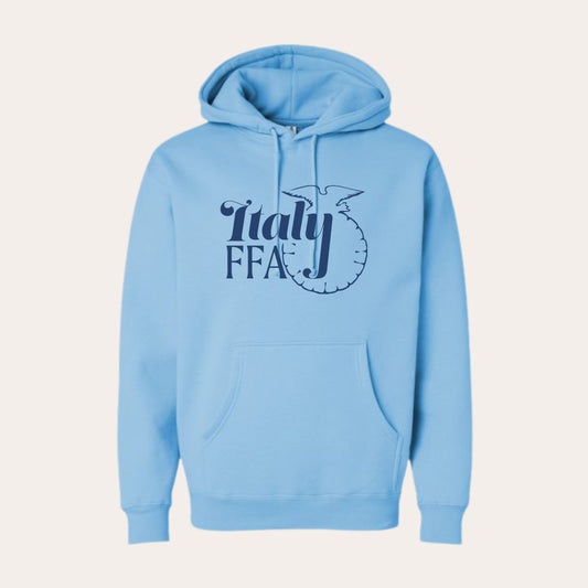 ITALY Printed Middleweight Blue Aqua Hoodie