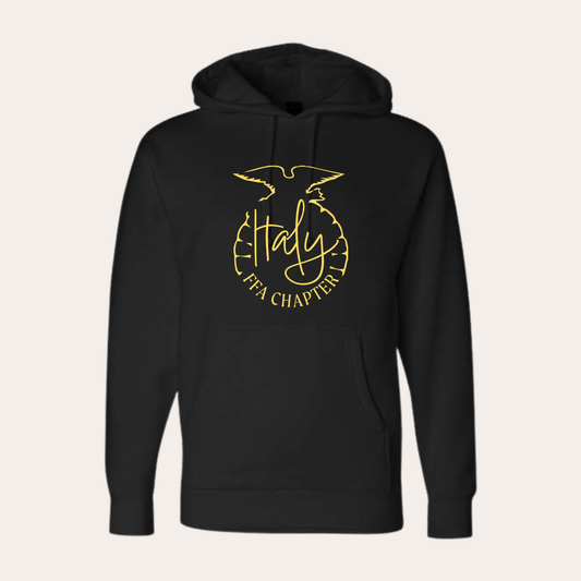 IFFA Printed Black Aqua Hoodie