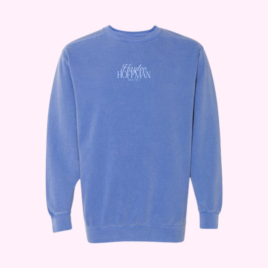 HH Flo Blue Crewneck Embroidered Stacked Logo