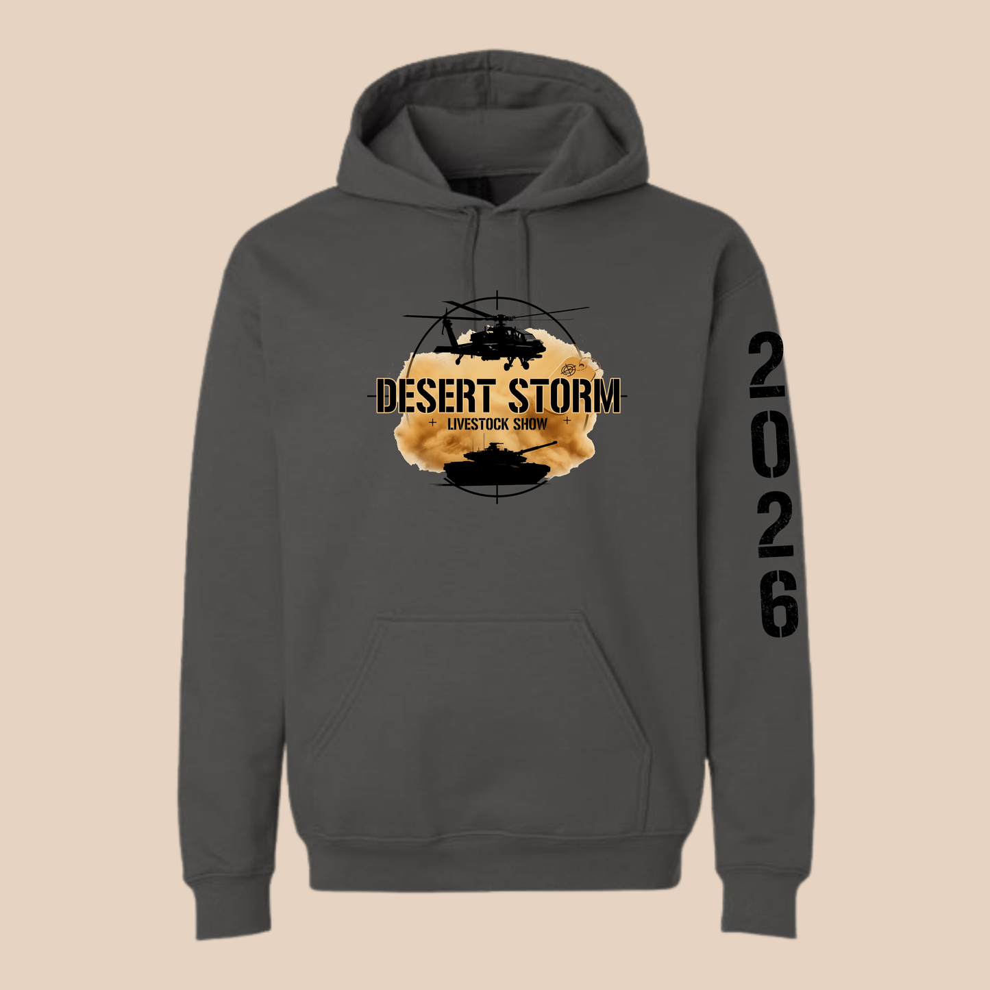 DS Printed Charcoal Softstyle Hoodie