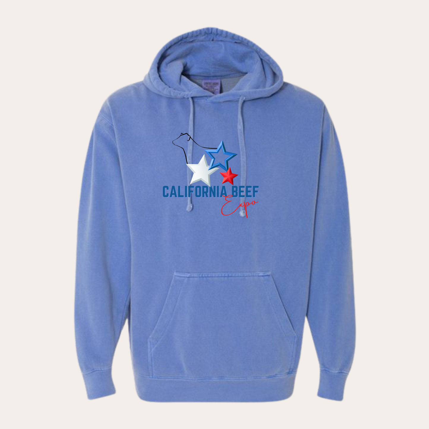 CBE Printed Comfort Color Flo Blue Hoodie