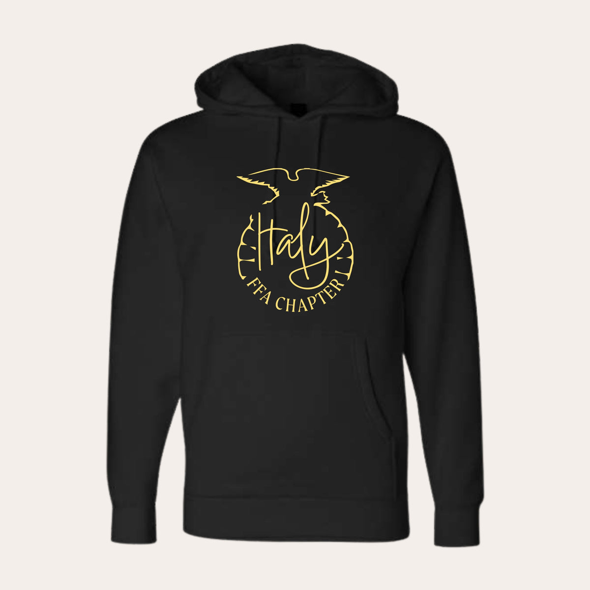ITALY Printed Middleweight Black Hoodie