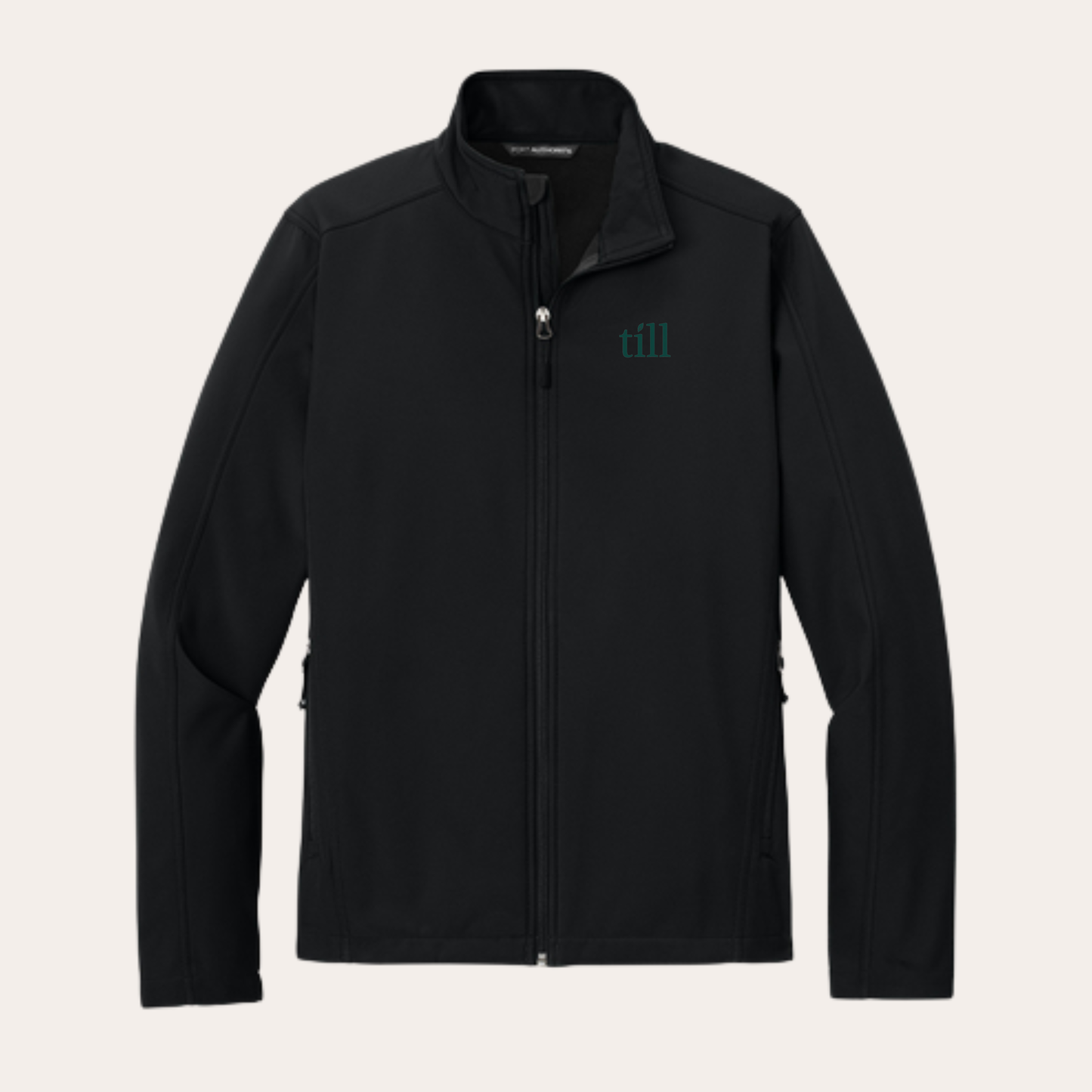 Till Embroidered Black Soft Shell Jacket