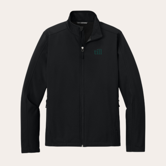 Till Embroidered Black Soft Shell Jacket