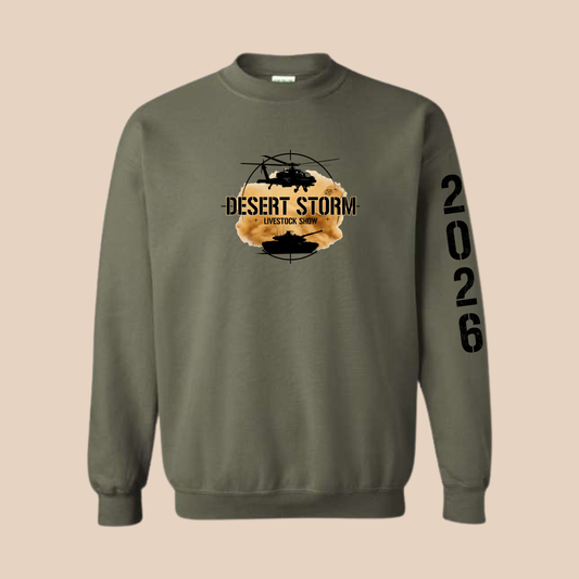 DS Printed Military Green Crewneck