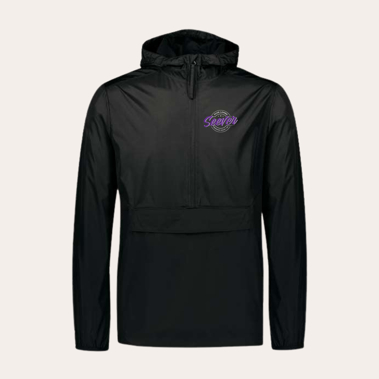 Seever Embroidered Black MVS Windbreaker