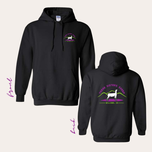 Three Sisters Printed Black Hoodie