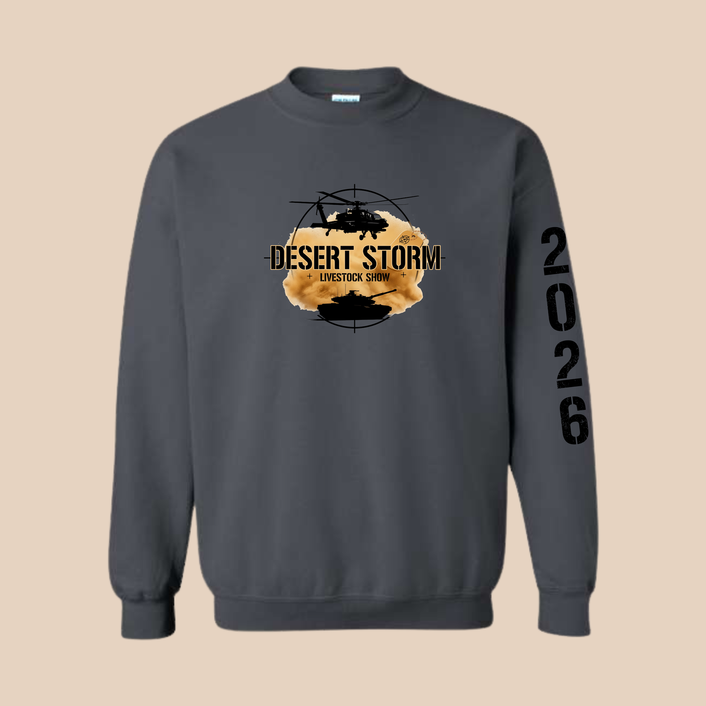 DS Printed Charcoal Crewneck