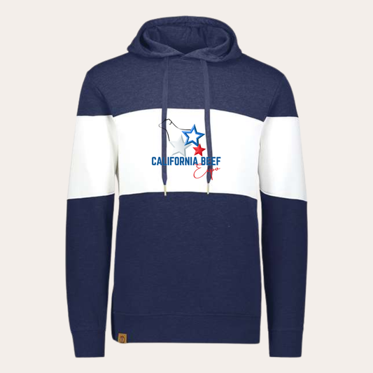 CBE Printed Navy Colorblock Hoodie
