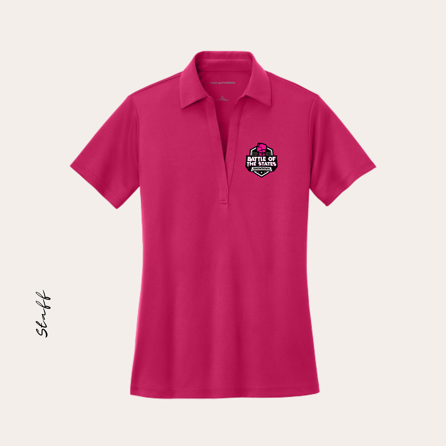 BOSS STAFF Printed Pink Raspberry Polo - LADIES
