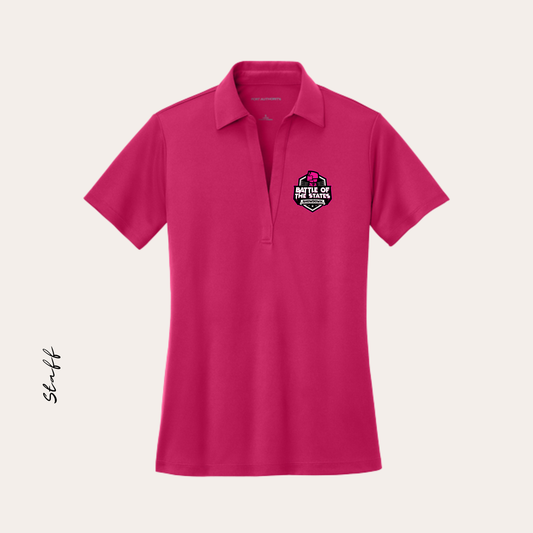 BOSS STAFF Printed Pink Raspberry Polo - LADIES
