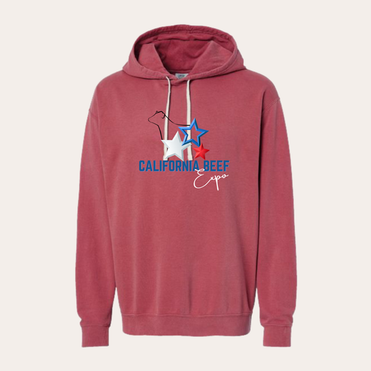 CBE Printed Lightweight Comfort Colors Crimson Hoodie