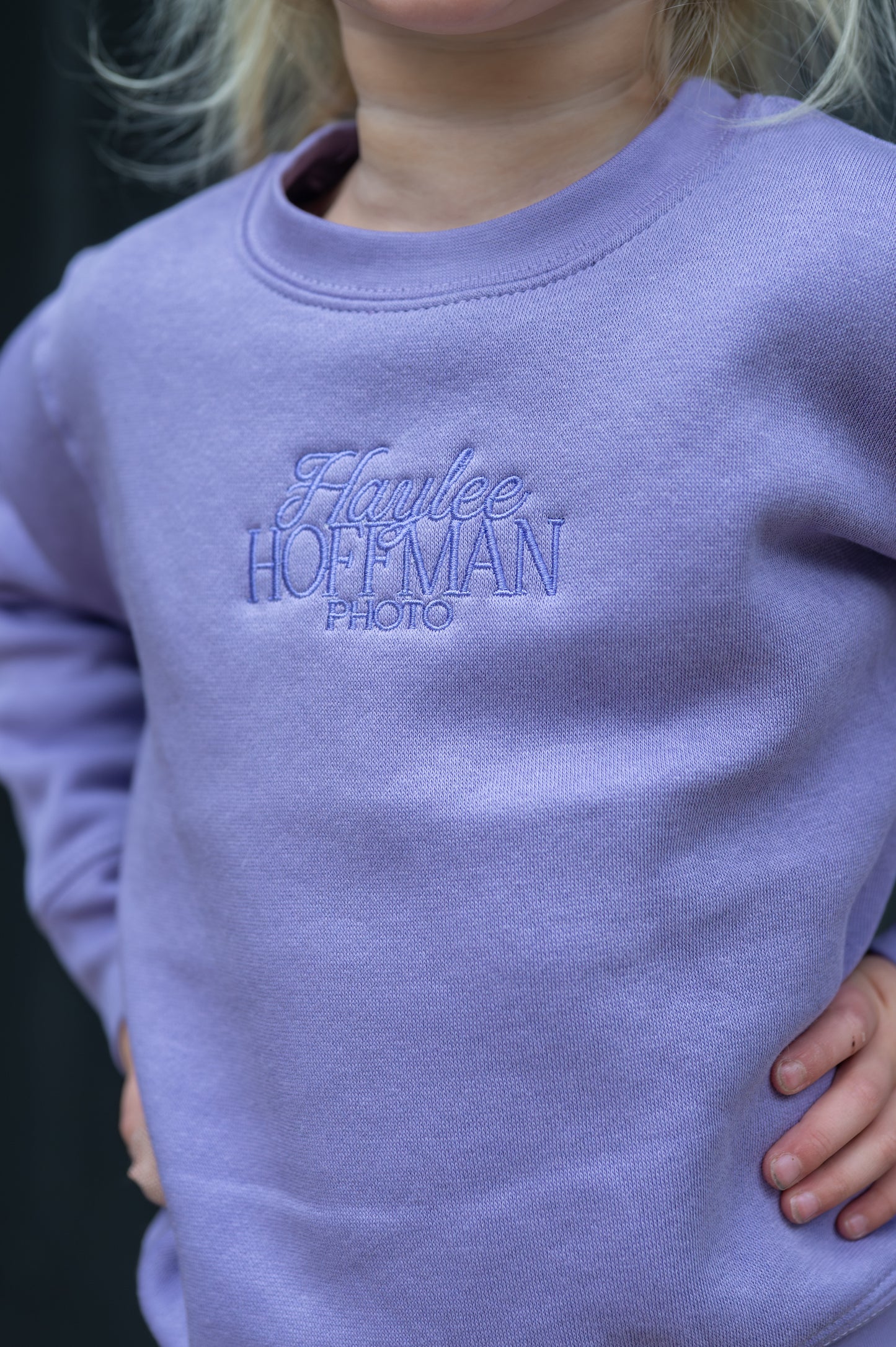 TODDLER HH Lavender Crewneck w/ Embroidered Stacked Logo