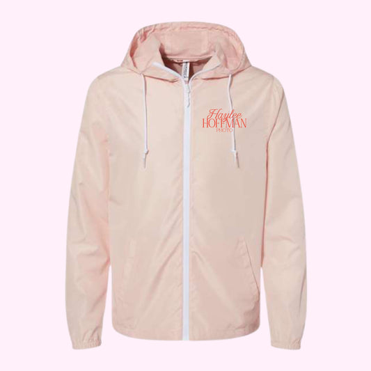 HH Blush Full Zip Windbreaker w/ Embroidered Stacked Logo