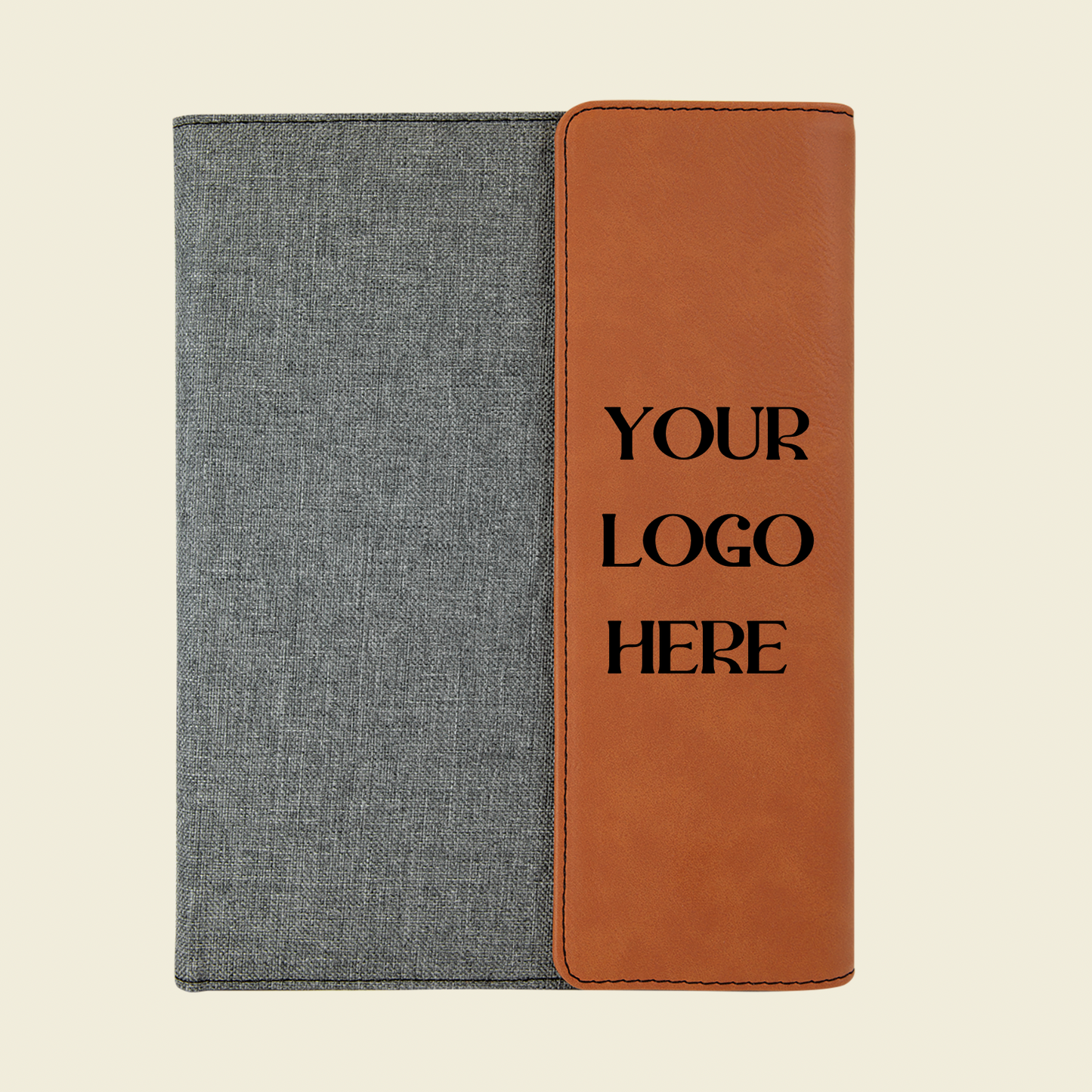 Canvas/Leatherette Portfolio 7”x9” - rawhide/gray canvas