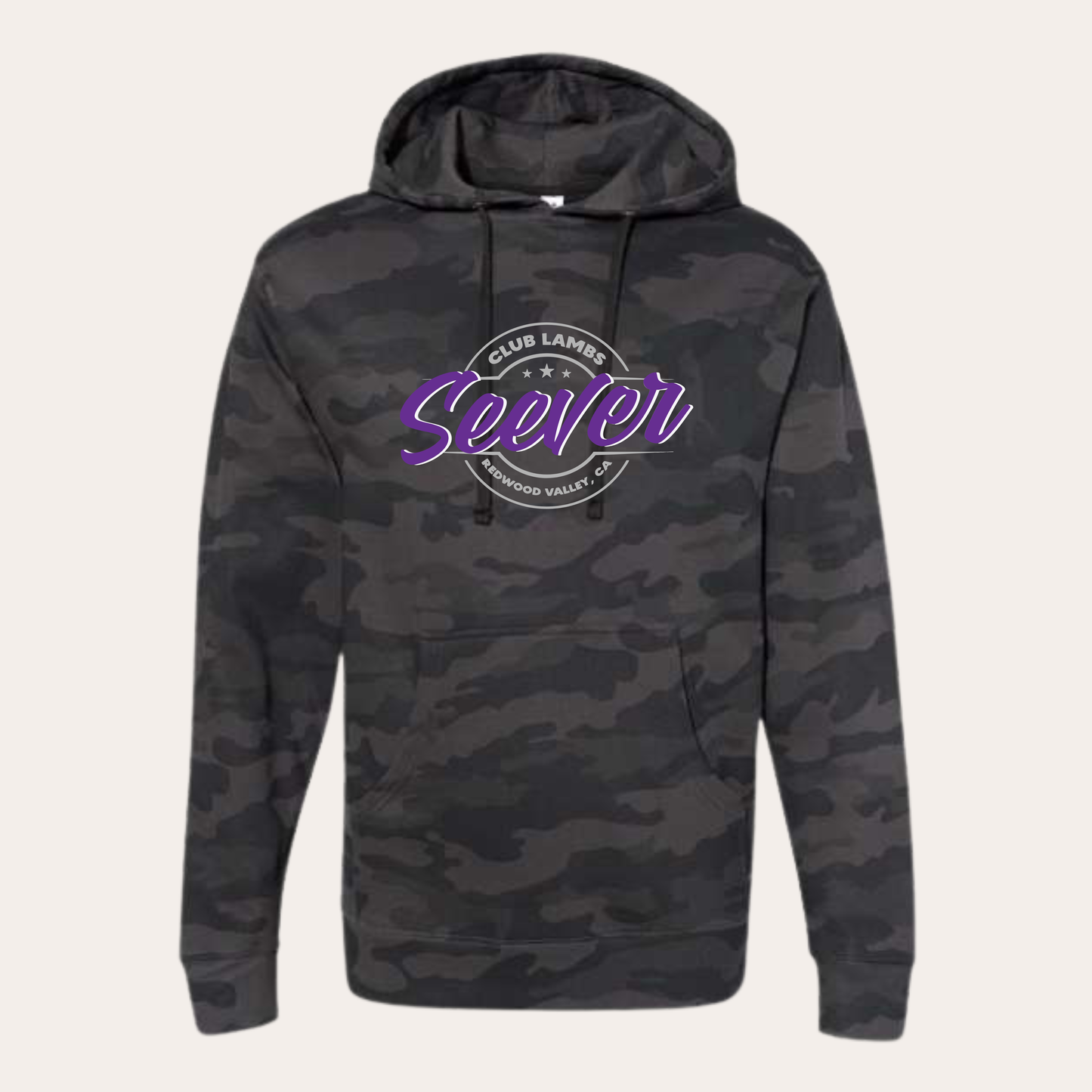 Seever Printed Middleweight Black Camo Hoodie